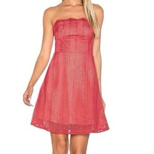 Keepsake The Label “Think Twice” Lace Mini Dress size S (color red ochre)
